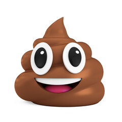 Brown Piece of Shit Cartoon Poop Icon Character Mascot Person. 3d Rendering