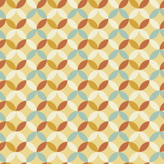 グリーンとイエローのシームレスな七宝模様パターン