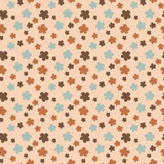秋イメージの小花柄背景素材　シームレスパターン