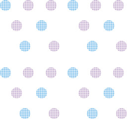 チェックの丸のシームレスパターン　背景素材　寒色