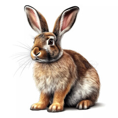 Obraz premium Adorable Petite Bunny: A Charming brown Rabbit Isolated on White Background
