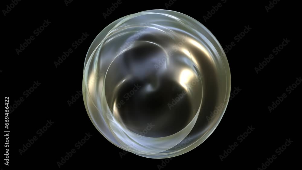 Poster light glossy circle shape animation isolated on black background