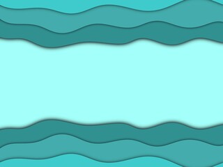 Fototapeta premium Blue green background with waves