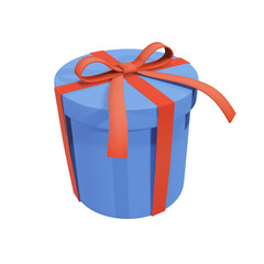 blue gift box with ribbon