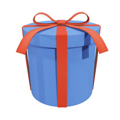 blue gift box with ribbon