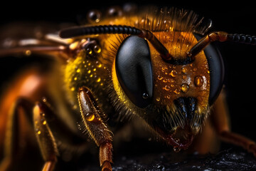 Macro photo of a bee. 