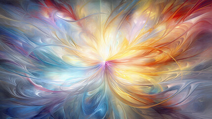 Obraz premium A Soft Feathery Colorful Kaleidoscope Pattern Backdrop