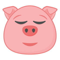 Pig emoji, relieved face