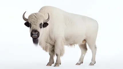 Fototapete Büffel a white buffalo with horns