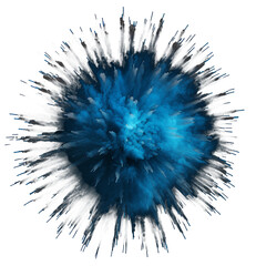 blue fireworks explosion isolated on transparent background