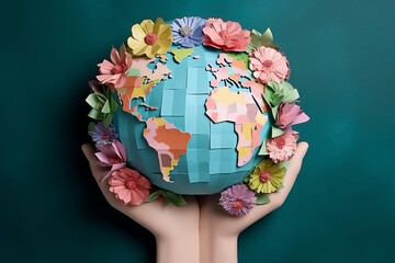 Earth world hands planet eco peace ecological concept global globe