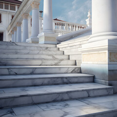 elegant marble staircases with big comnus