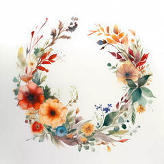 Exquisite Watercolor Wreath Collection: Colorful Flowers for Special Occasions
