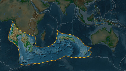 Fototapeta premium Banda Sea plate extracted. Patterson Cylindrical. Physical