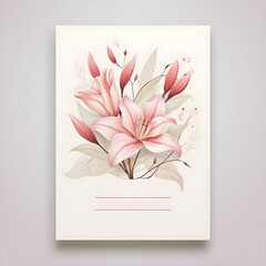 card with flowers ,  floral wedding card