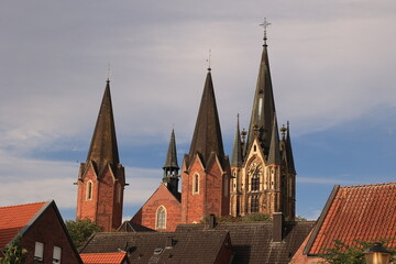 Blick auf die Altstadt von Sendenhorst im Münsterland - obrazy, fototapety, plakaty