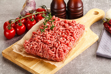 Raw minced beef uncooked meat