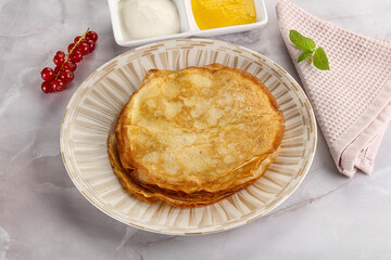 Sweet homemade thick baked pancakes