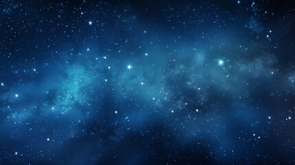 Abstract blue space background with stars and nebula