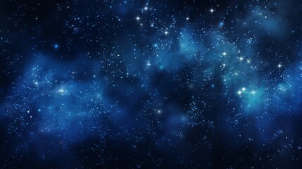 Abstract blue space background with stars and nebula