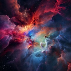 Fototapeta na wymiar Colorful Abstract Nebula in Deep Space