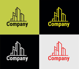 building company logotype, elements color variation abstract icon. Modern logotype, business template.