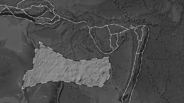 Futuna plate extracted. Patterson Cylindrical. Grayscale
