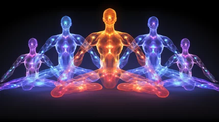 Fotobehang spiritual awakening chakra enlightenment astral prana yogi meditation - by generative ai © CEVmemories