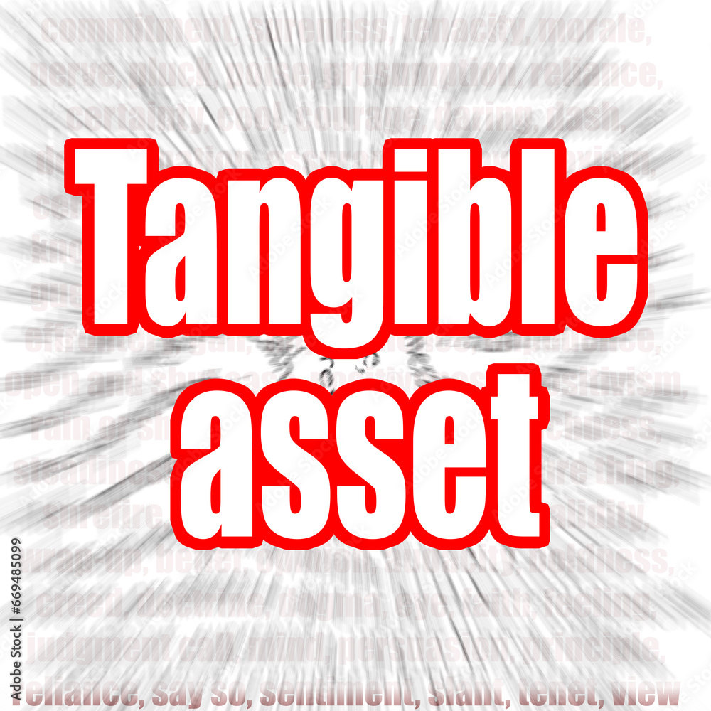Poster tangible asset word with zoom in effect