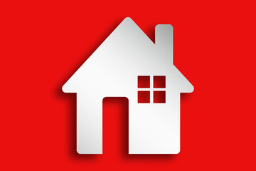 Real estate concept with white house isolated