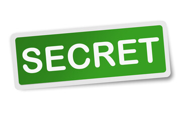 Secret square sticker isolated on white