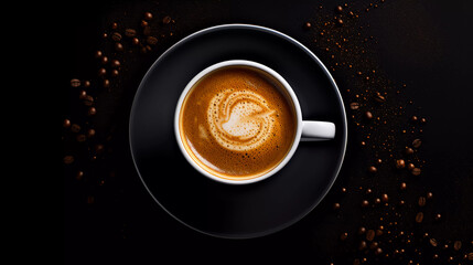 Obraz na płótnie Canvas a cup of coffee flat lay