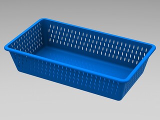 Plastic Multipurpose Storage Basket 35cm x 20cm x 8cm 3D print model