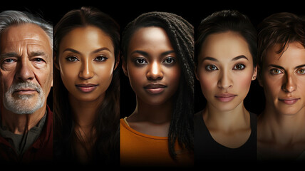 A collage of diverse faces, highlighting the beauty of different ethnicities, ages, and expressions