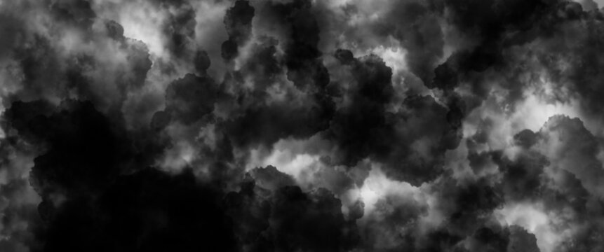 black and white background of clouds, cloudscape, on transparent background clip art
