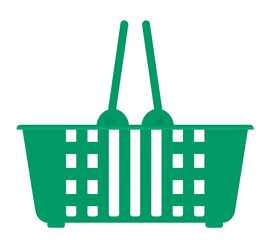 Green  supermarket basket. vector illustration