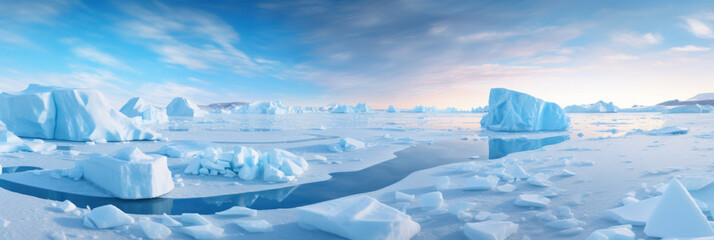 Fototapeta na wymiar Pristine arctic vista with towering ice formations.