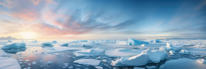 Foto op Aluminium Pristine arctic vista with towering ice formations. © smth.design