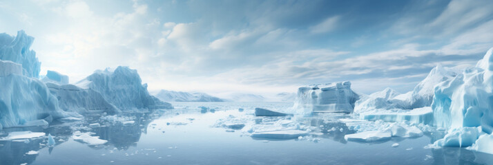 Fototapeta na wymiar Pristine arctic vista with towering ice formations.