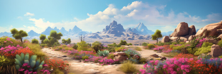 Desert oasis with springtime.