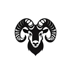 Ram Head Icon, Sheep Logo, Mutton Template, Bighorn Pictogram, Minimal Lamb Symbol