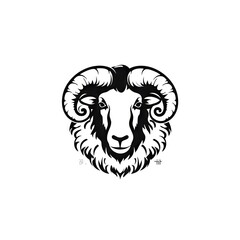 Sheep Portrait, Ram Icon, Logo, Lamb Pictogram
