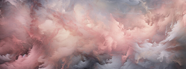 Abstract painting capturing ethereal clouds.
