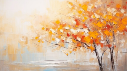 Autumn Abstract Background, Oil Brushstroke Painting Texture