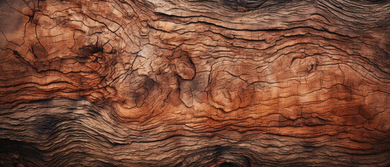 Naklejka premium Macro shot of tree bark, revealing intricate textures.