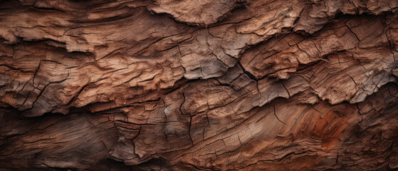 Fototapeta premium Macro shot of tree bark, revealing intricate textures.