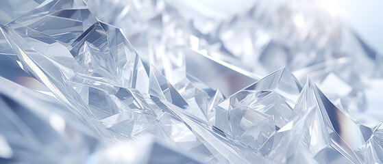 Close-up of dazzling crystals against a white backdrop.