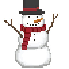 snowman pixel art