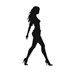 Silhouette of a woman walking | generative AI