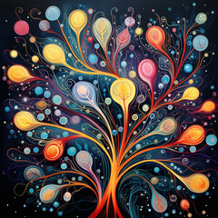 Abstract floral background with flowers